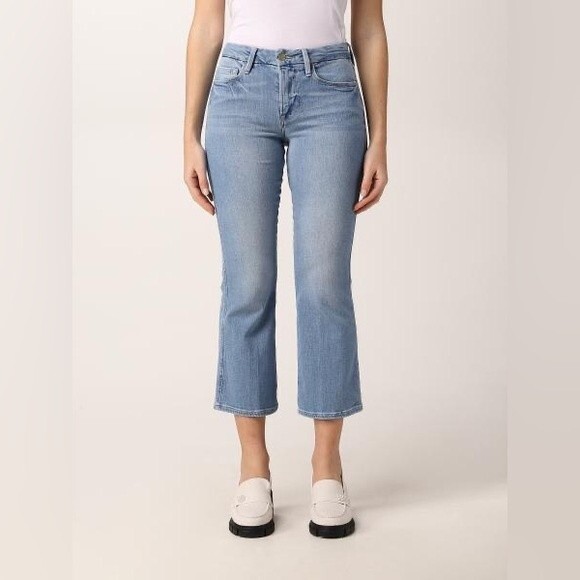 FRAME Denim Le Crop Mini Boot Jeans Size 24 in Tropic -‎ Light Wash - Picture 1 of 6